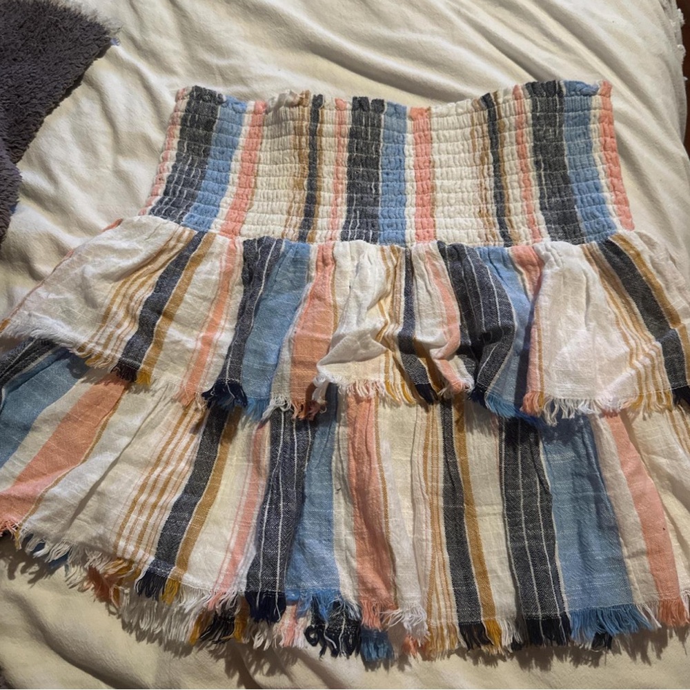 Aerie Multicolor Striped A-Line Skirt